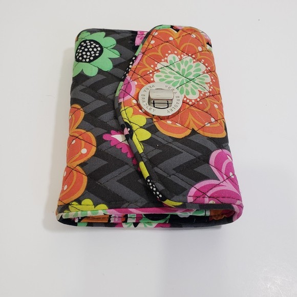 Vera Bradley Women's Floral Wallet - Black and Pink - Picture 2 of 6